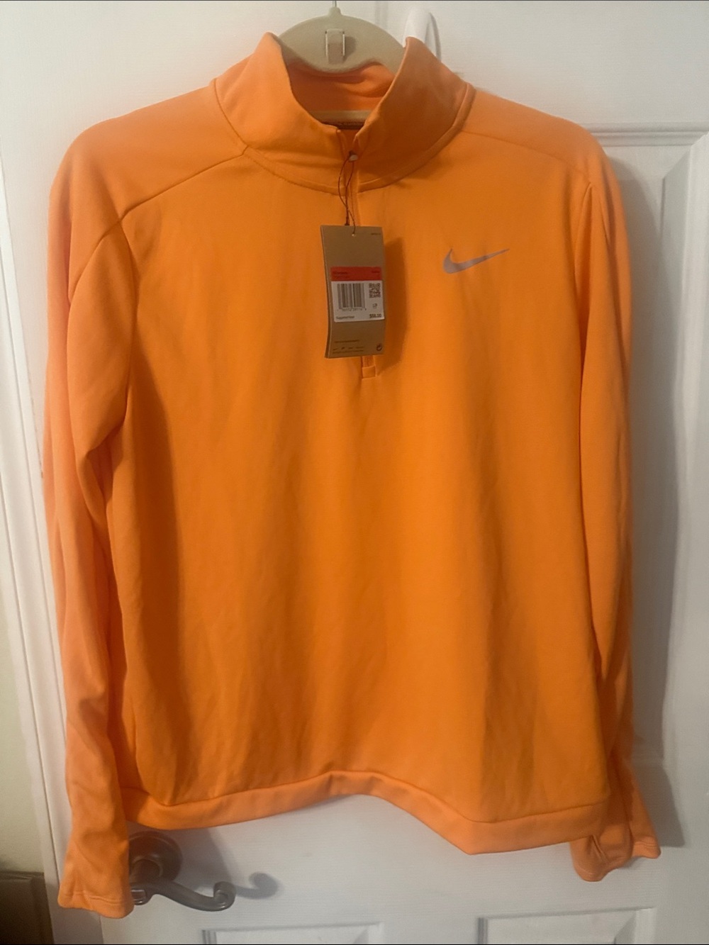 Nike Men's Bright Orange Quarter-Zip Performance Jacket